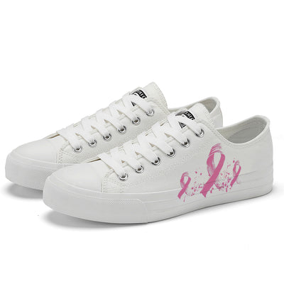 Breast Cancer Low Top Canvas Shoes