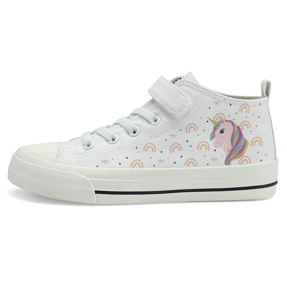 Unicorn Kids High Top Canvas Shoes