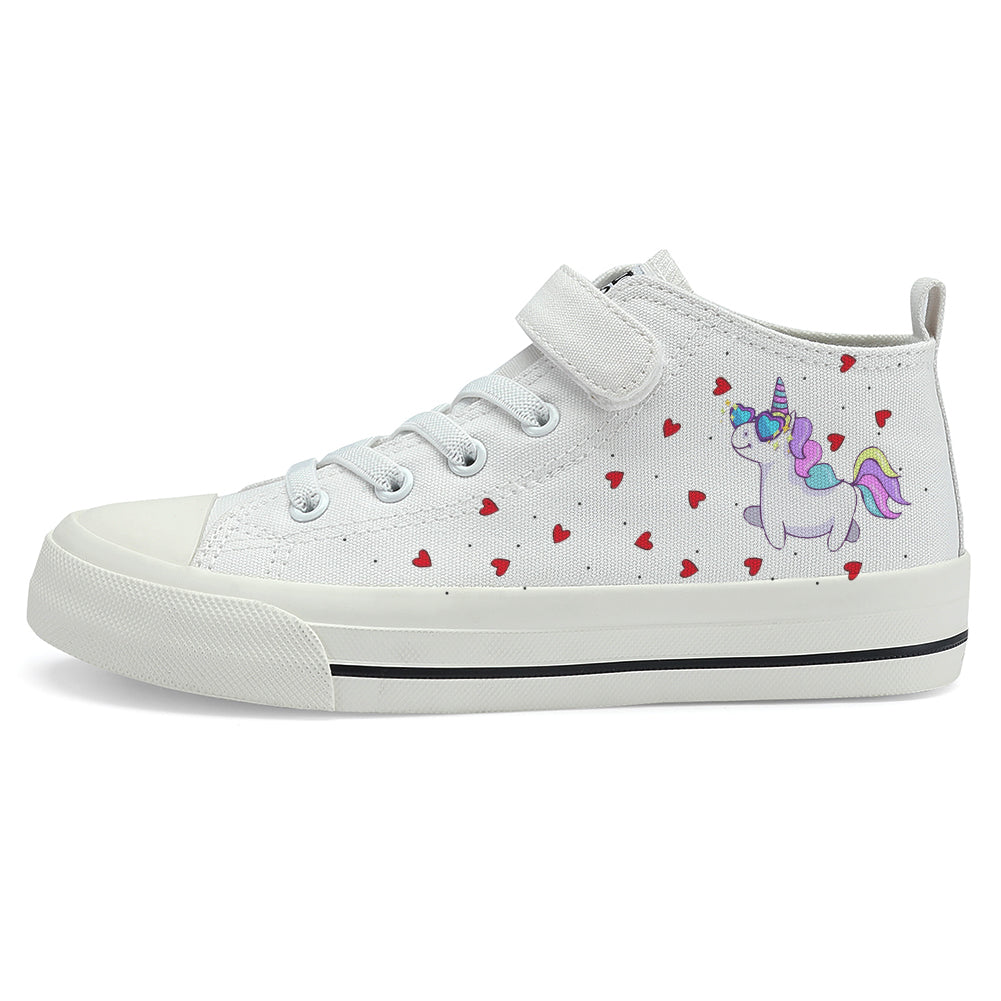 Unicorn Kids High Top Canvas Shoes