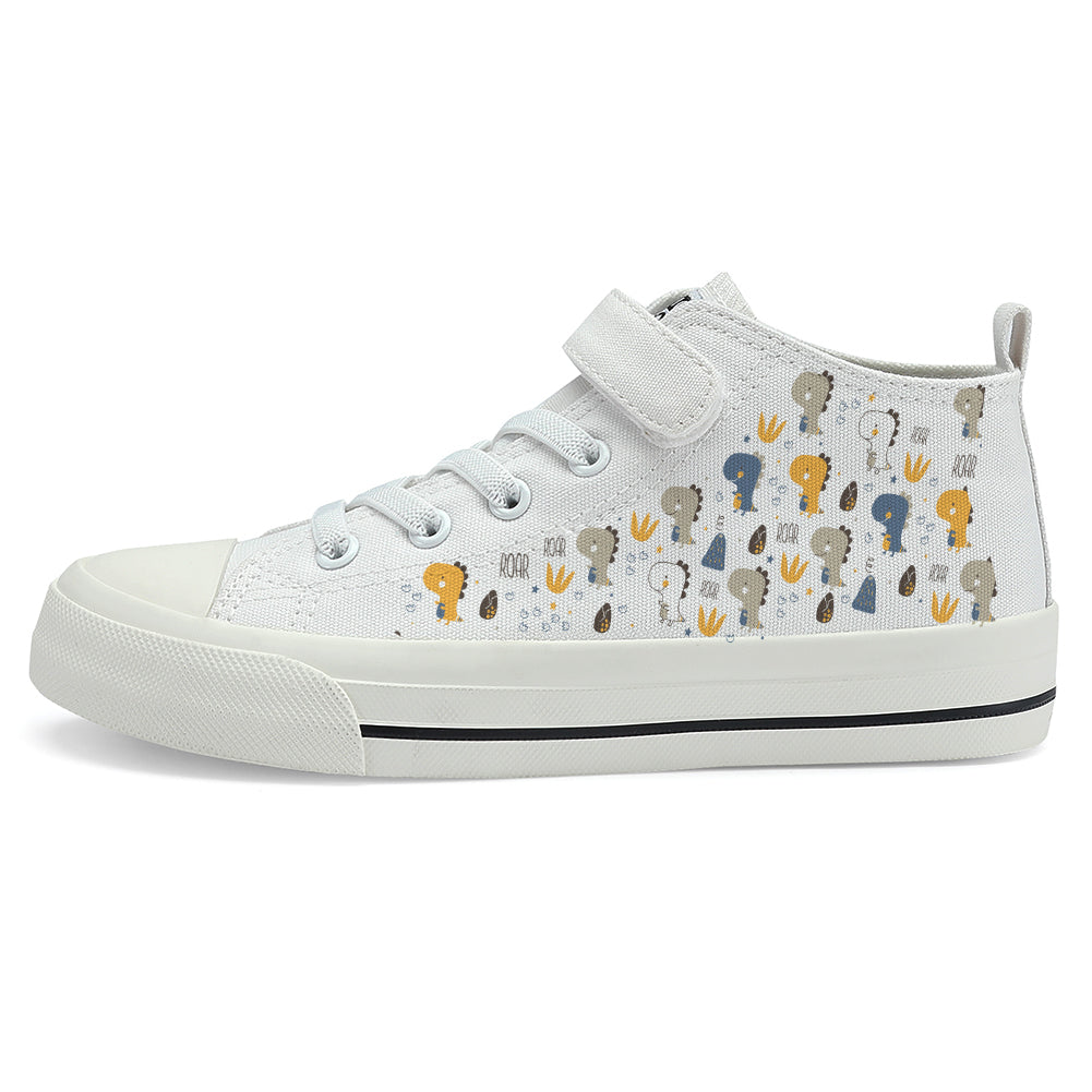 Dinosaur Kids High Top Canvas Shoes