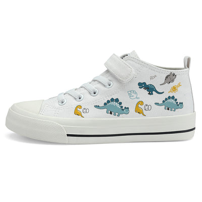 Cute Dinosaur Kids High Top Canvas Shoes