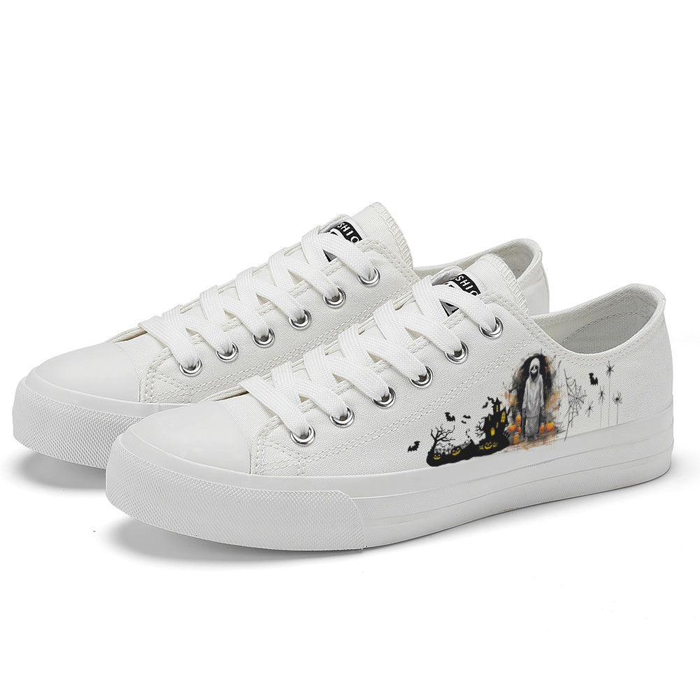 Halloween Skull Low Top Canvas Shoes