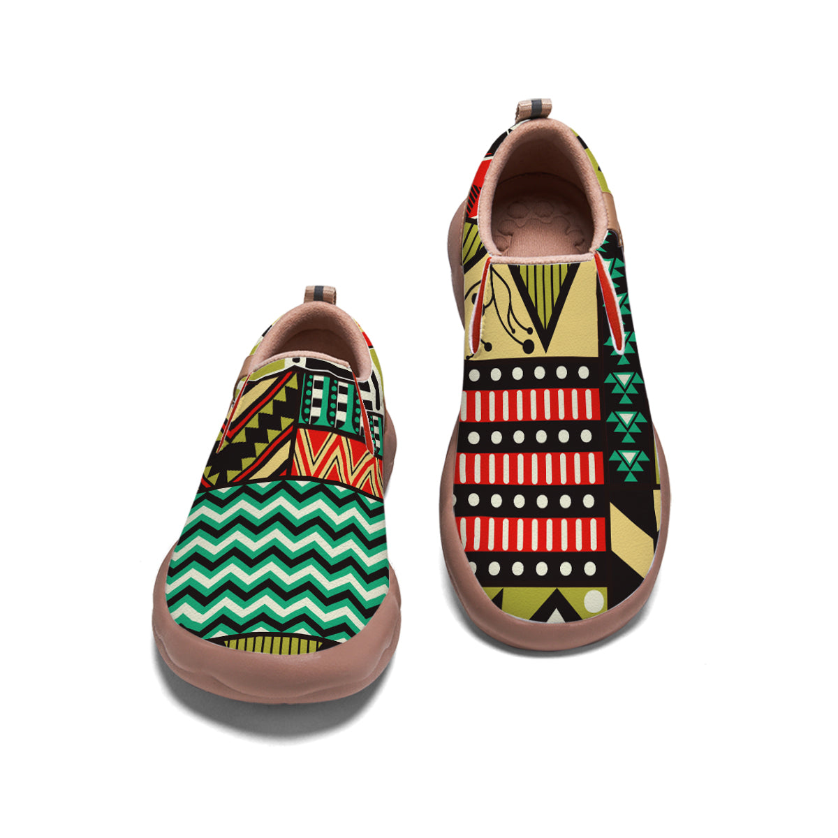 African Tribal Pattern Patchwork Slip On