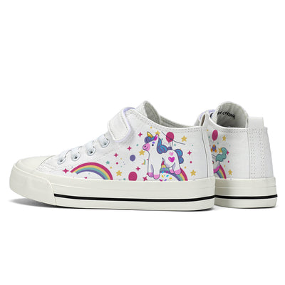 Rainbow Unicorn Kids High Top Canvas Shoes