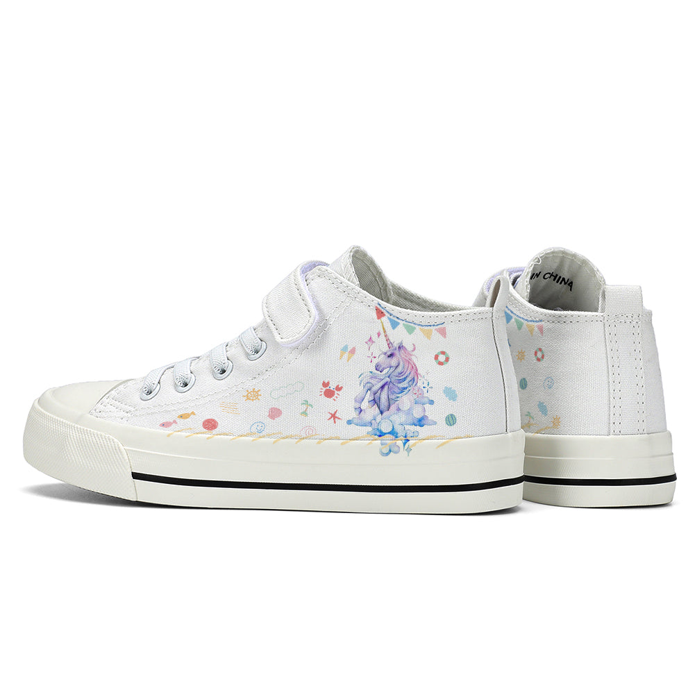 Unicorn Kids High Top Canvas Shoes