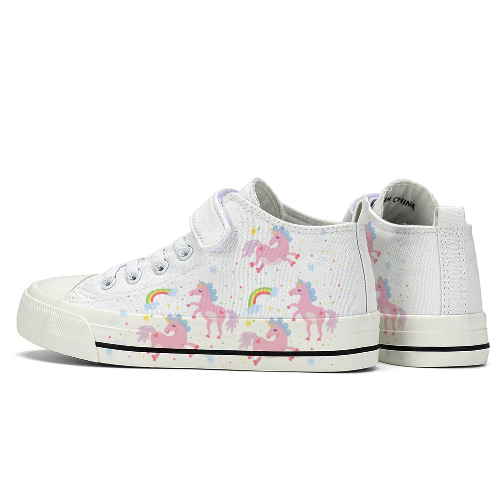 Rainbow Unicorn Kids High Top Canvas Shoes