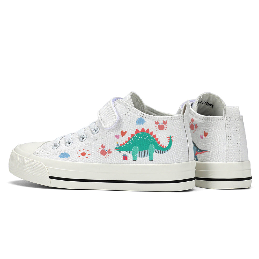 Dinosaur Kids High Top Canvas Shoes