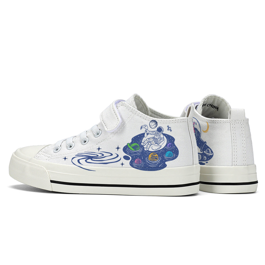 Astronaut Kids High Top Canvas Shoes