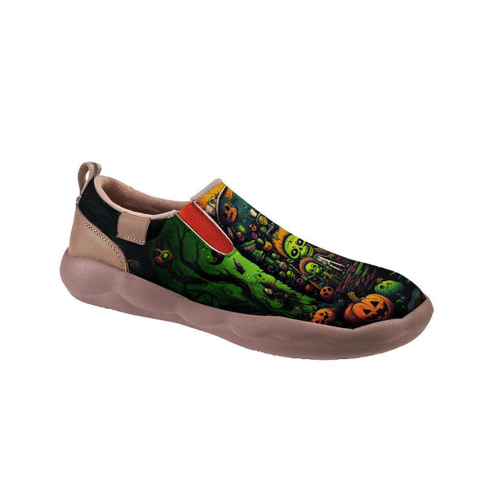 Halloween Pumpkin Zombie Kids Slip On