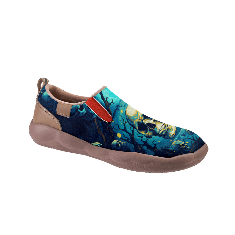 Blue Skull Kids Slip On