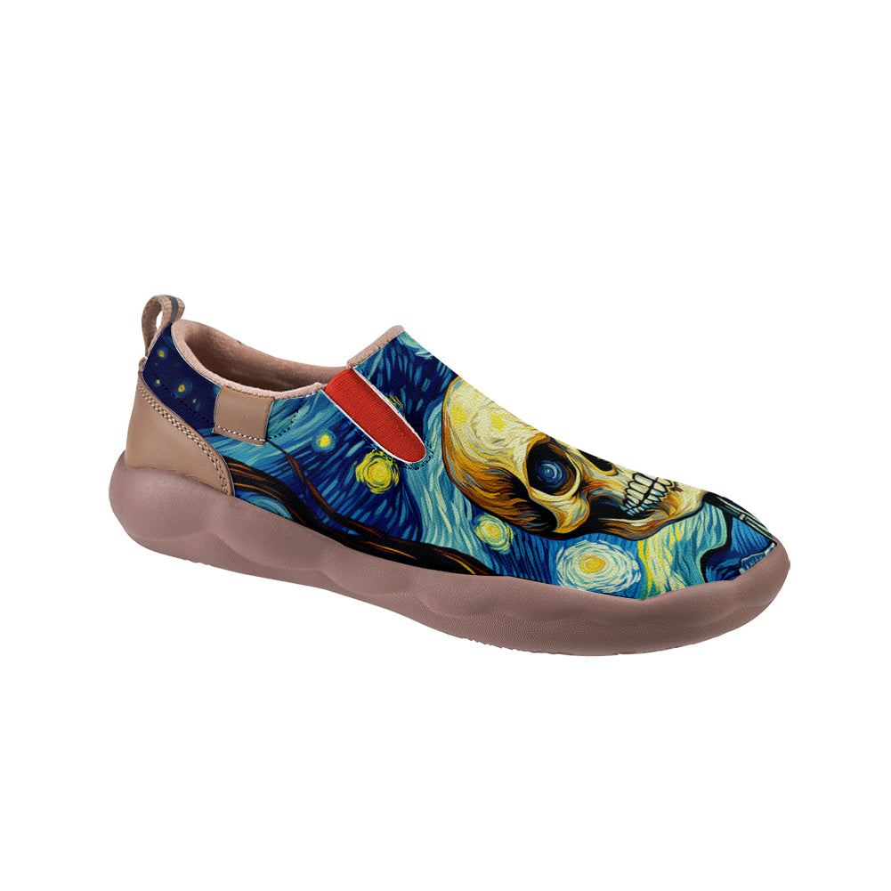 Starry Night Skull Slip On