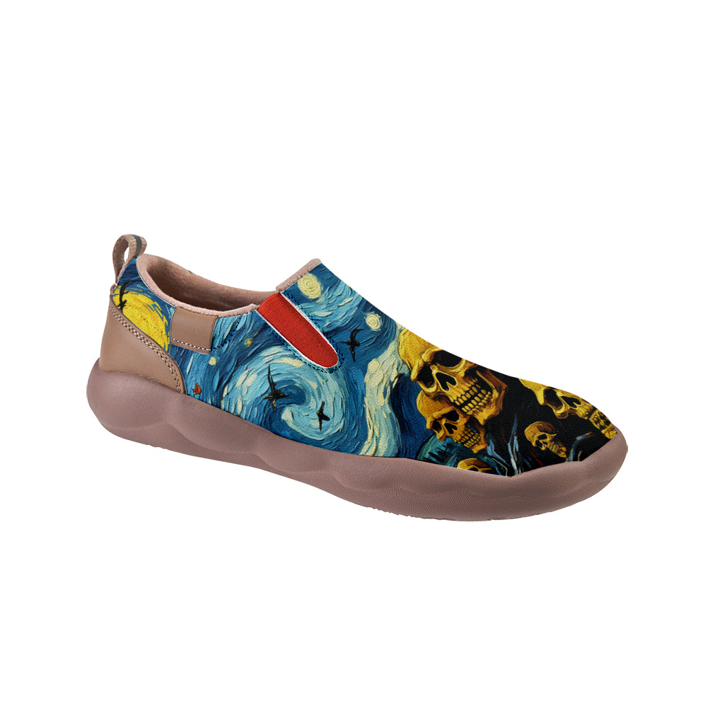 Starry Night Skull Slip On