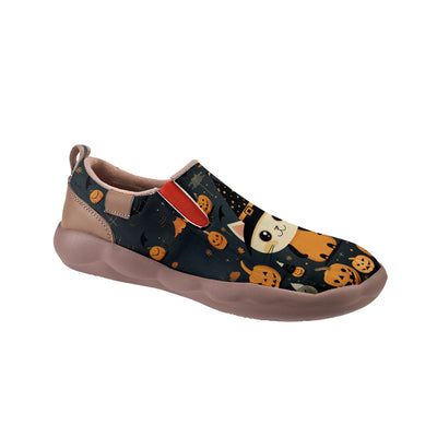 Halloween Cute Witch Cat Pumpkin Kids Slip On