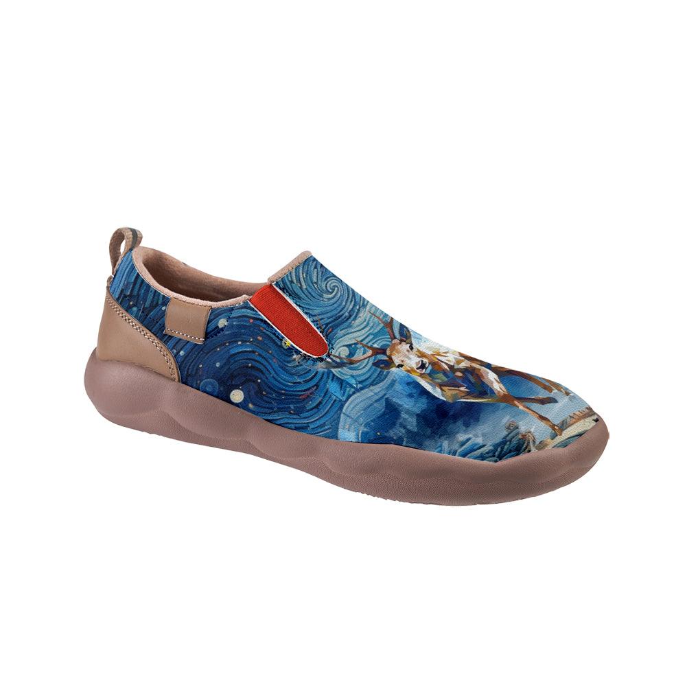 Starry Night Deer Slip On