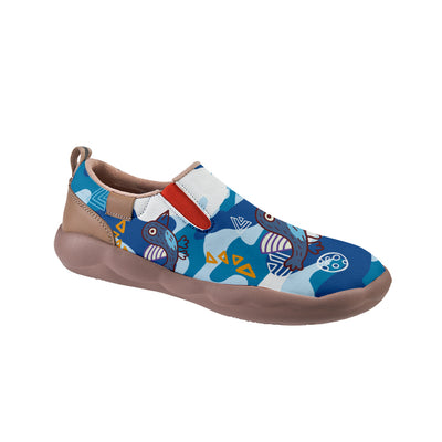 Blue Camouflage Bird Slip On