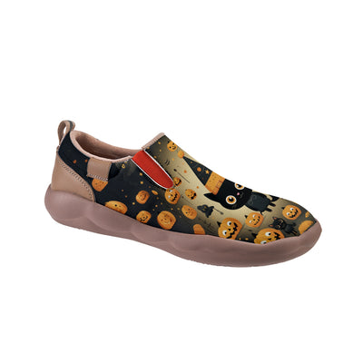 Halloween Cute Witch Black Cat Pumpkin Kids Slip On