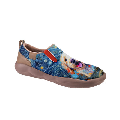 Starry Night Golden Retriever Slip On