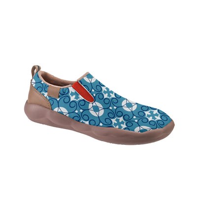 Blue Tile Pattern Slip On