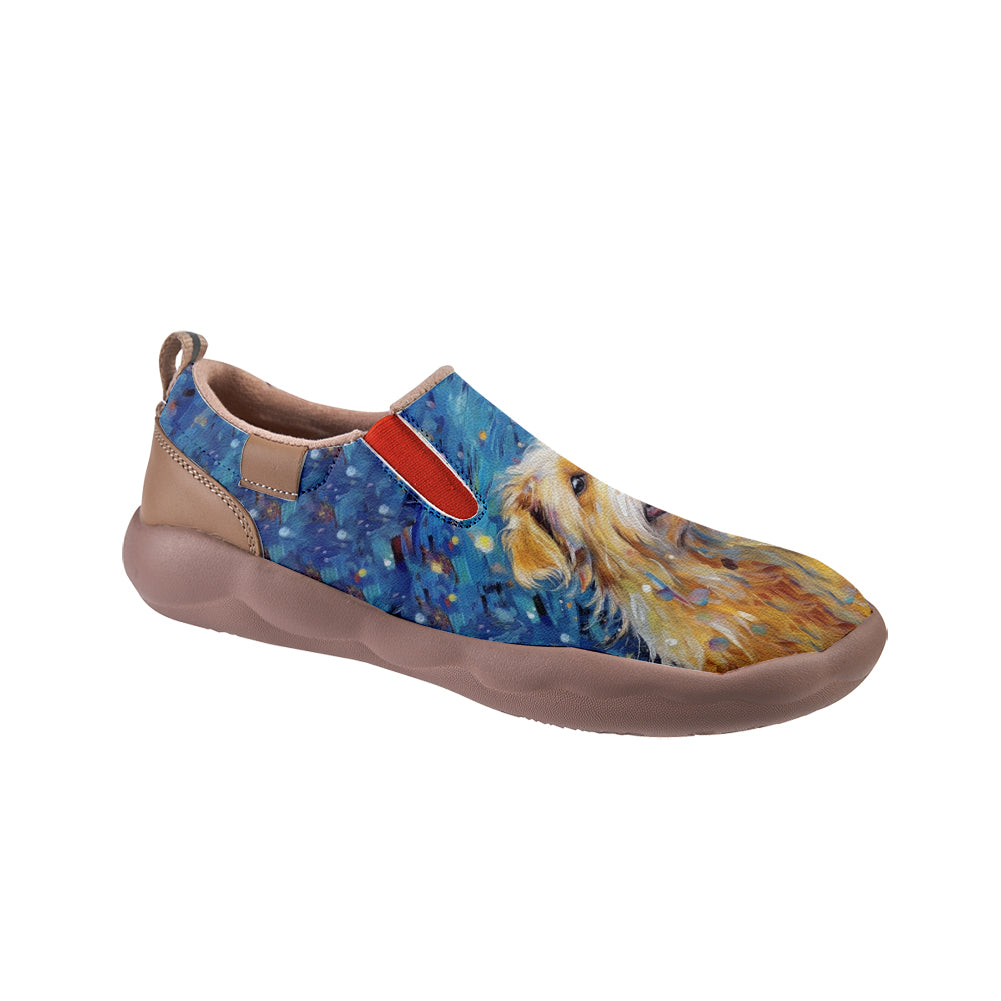 Starry Night Golden Retriever Slip On