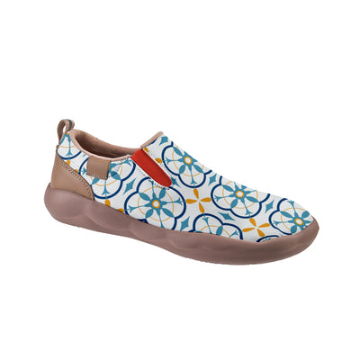 Blue Tile Pattern Slip On