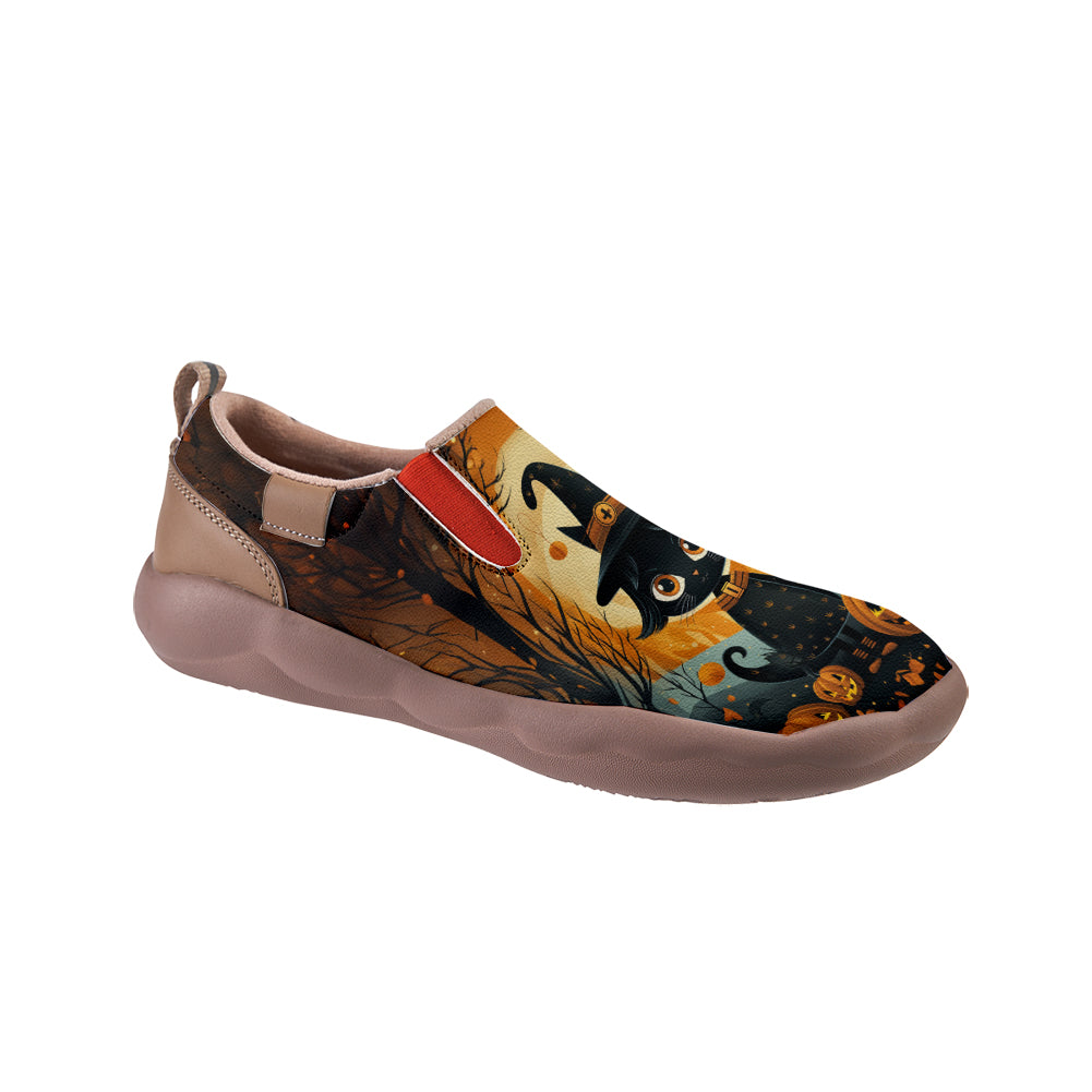 Halloween Witch Cat Pumpkin Kids Slip On