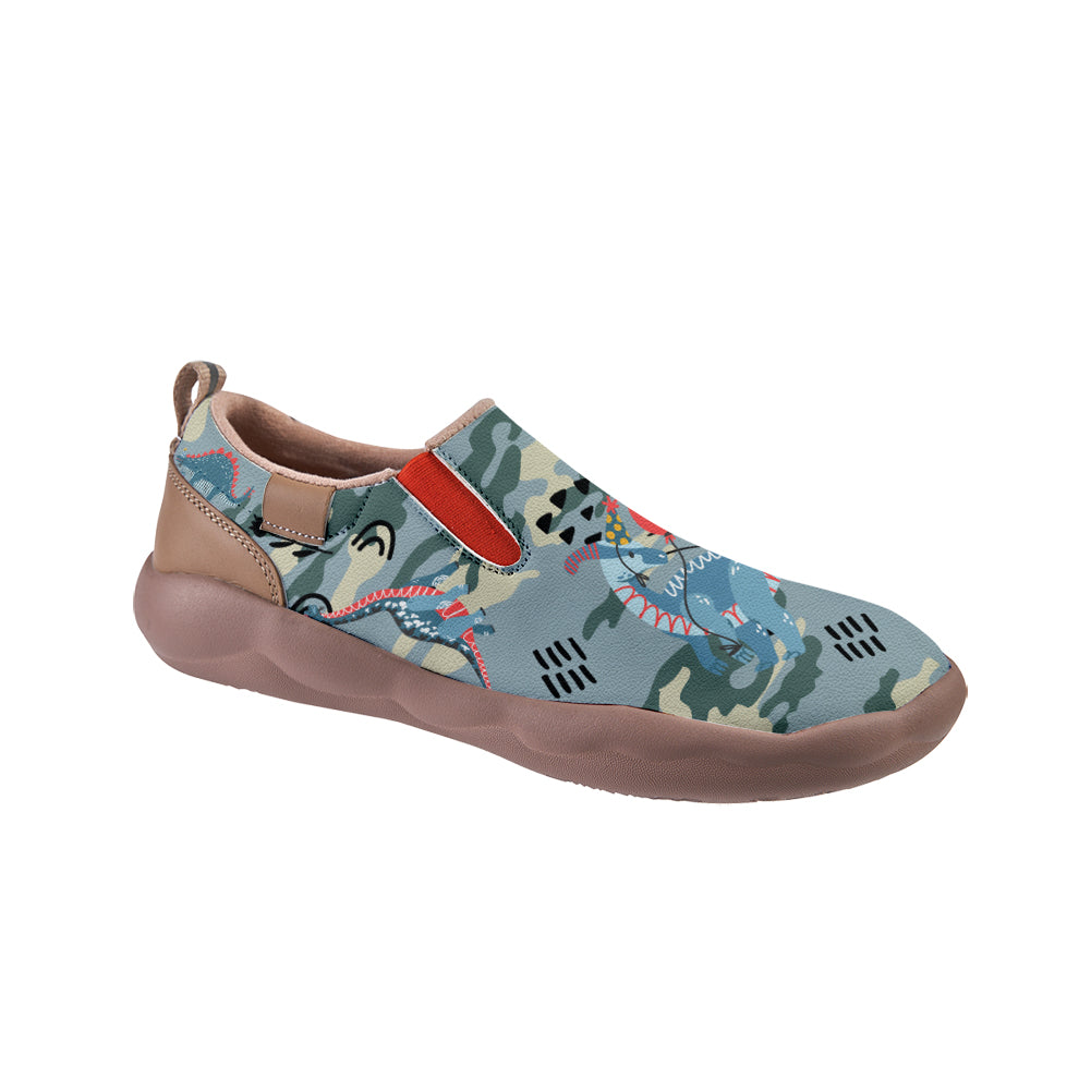 Blue Camouflage Dinosaur Slip On