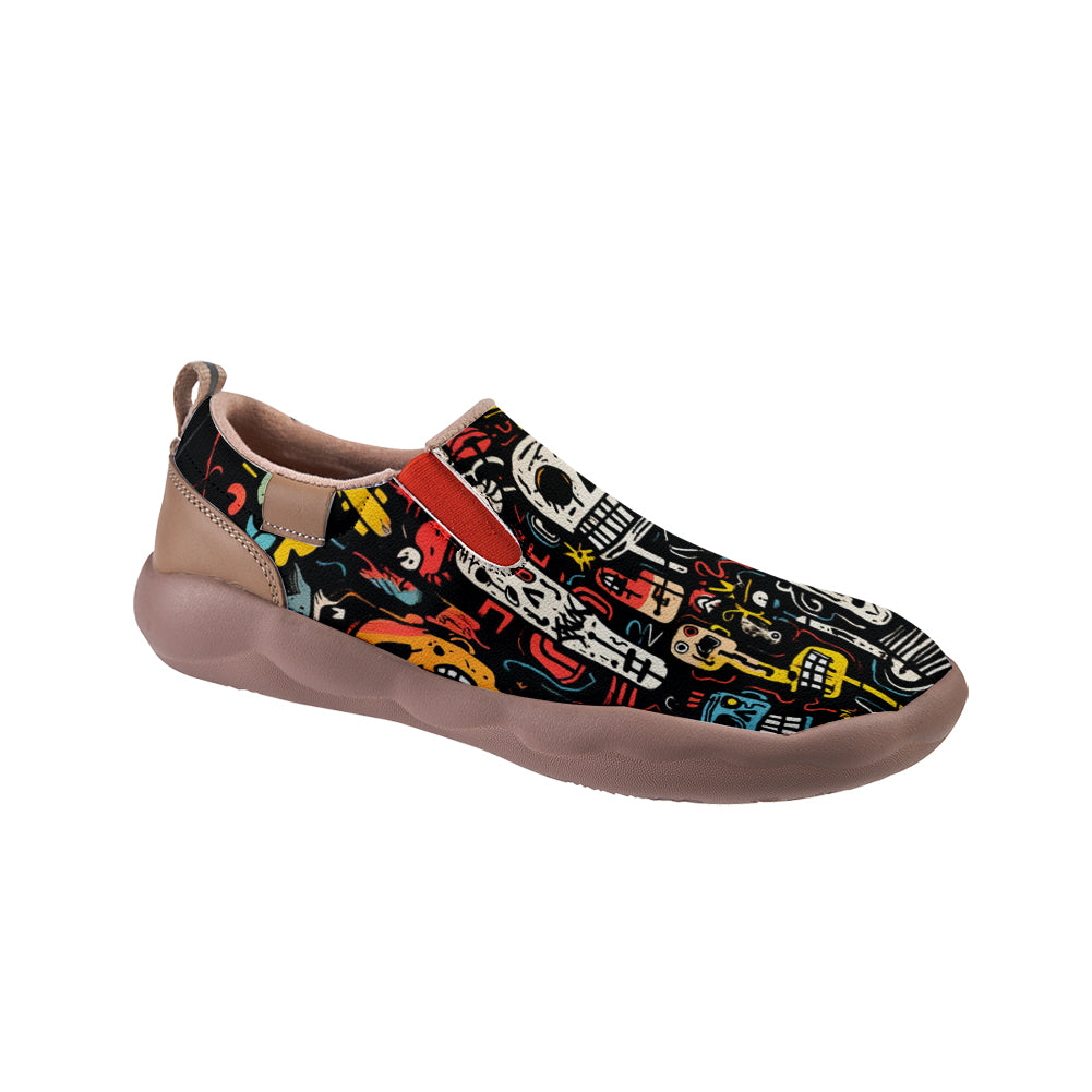 Colorful Graffiti Skull Kids Slip On