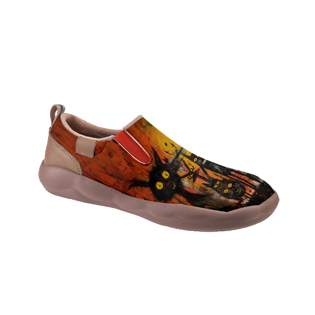 Halloween Black Cat Kids Slip On