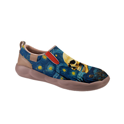 Halloween Starry Night Skull Kids Slip On