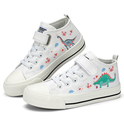 Dinosaur Kids High Top Canvas Shoes