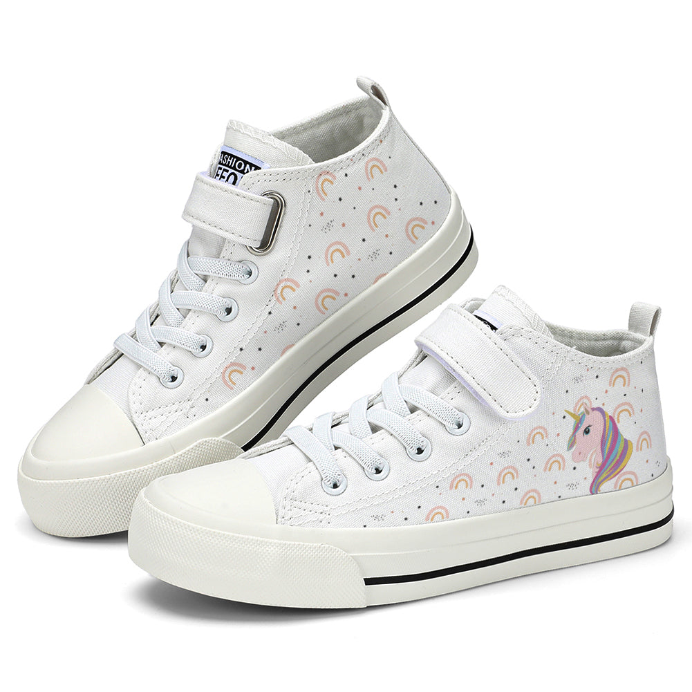 Unicorn Kids High Top Canvas Shoes