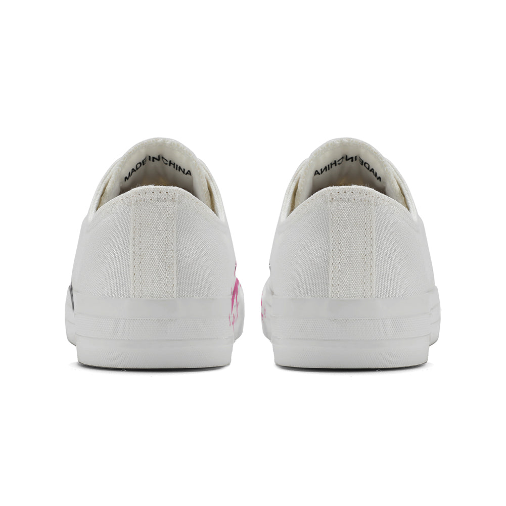 Zipper Breast Cancer Low Top Canvas Shoes