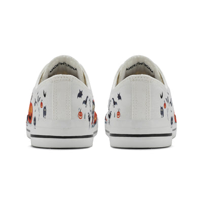 Halloween Pumpkin Kids Low Top Canvas Shoes