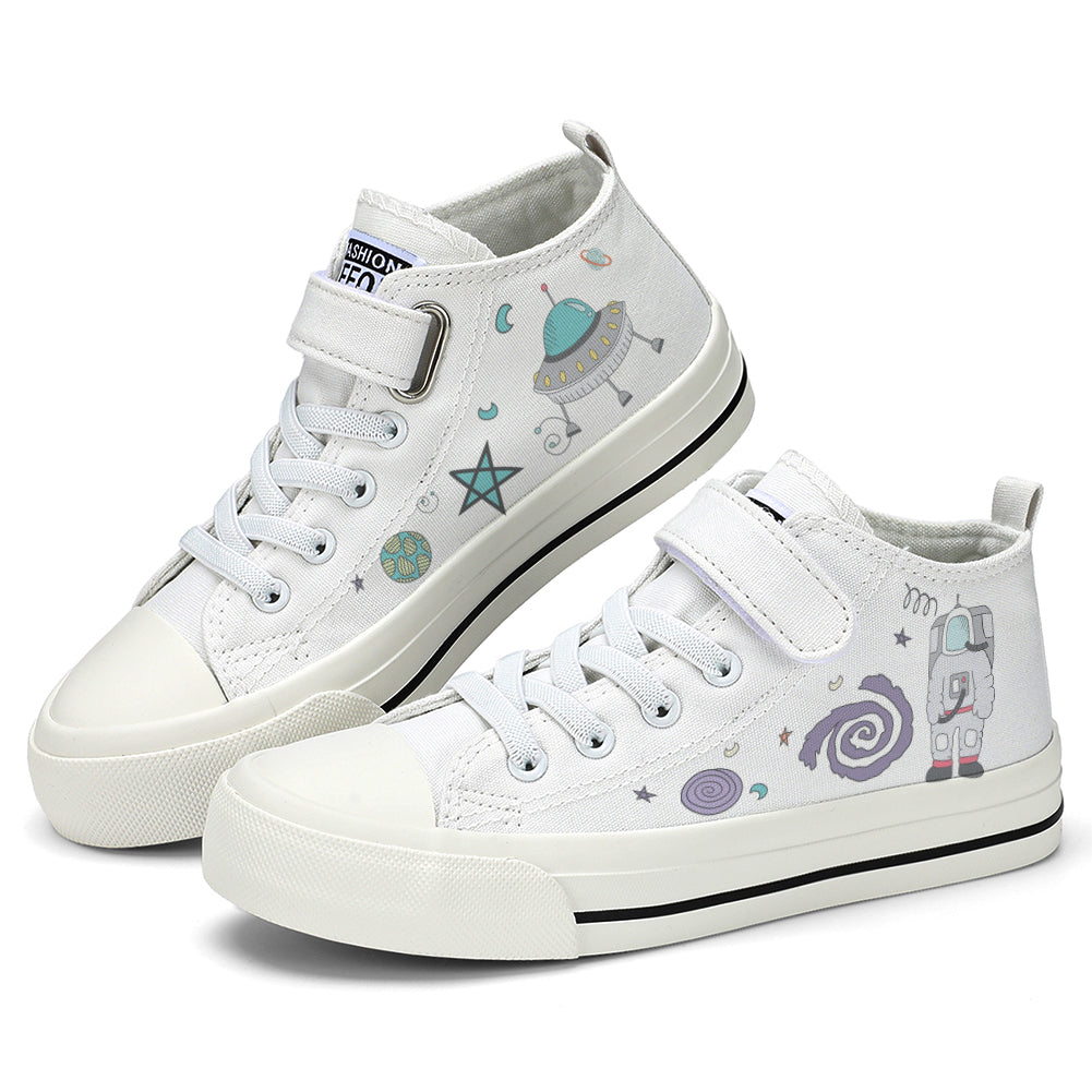 Astronaut Kids High Top Canvas Shoes