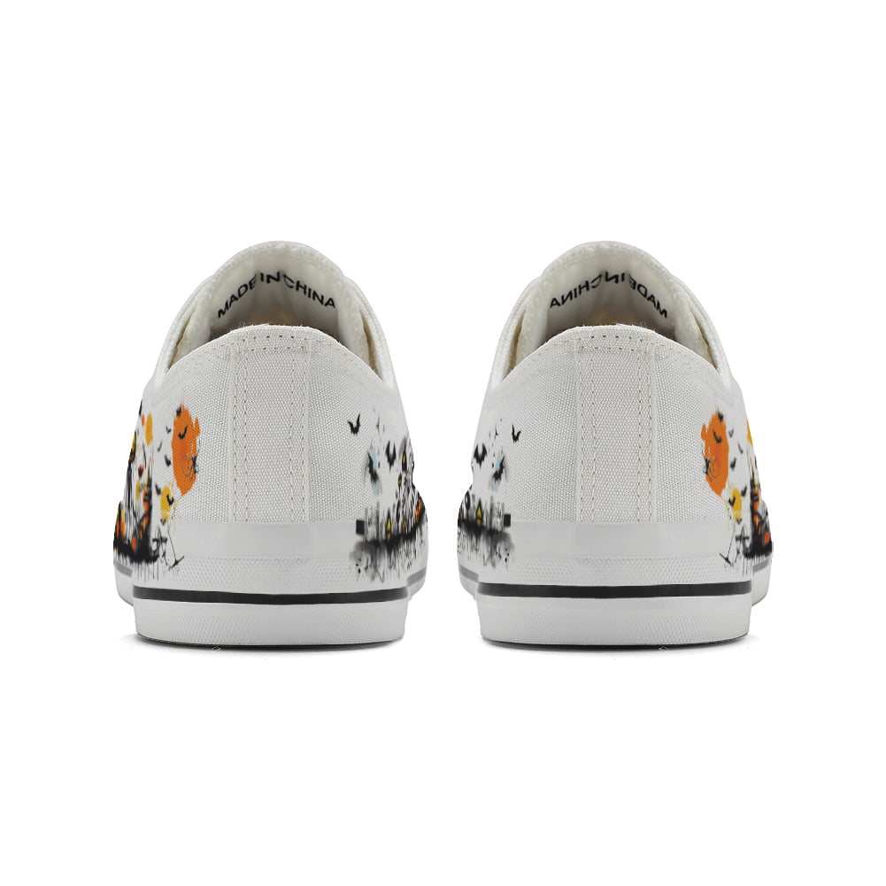 Halloween Basquiat Kids Low Top Canvas Shoes