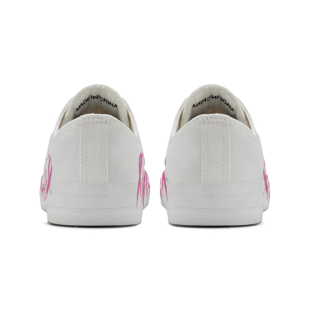 Breast Cancer Low Top Canvas Shoes