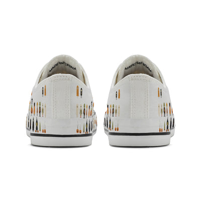 Halloween Ghost Pumpkin Kids Low Top Canvas Shoes