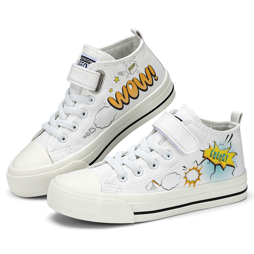 Pop Art Kids High Top Canvas Shoes