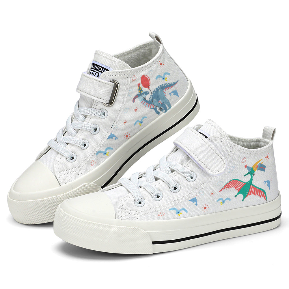 Gift Dinosaur Kids High Top Canvas Shoes