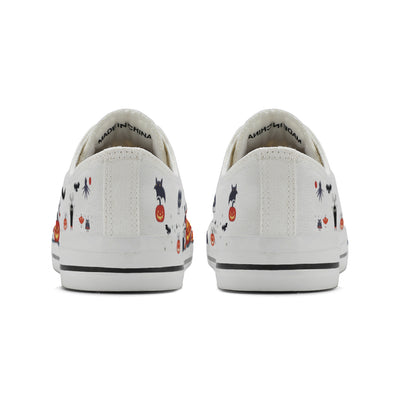 Halloween Pumpkin Kids Low Top Canvas Shoes