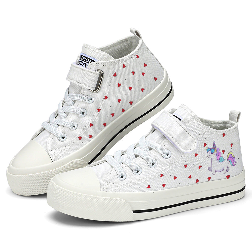 Unicorn Kids High Top Canvas Shoes