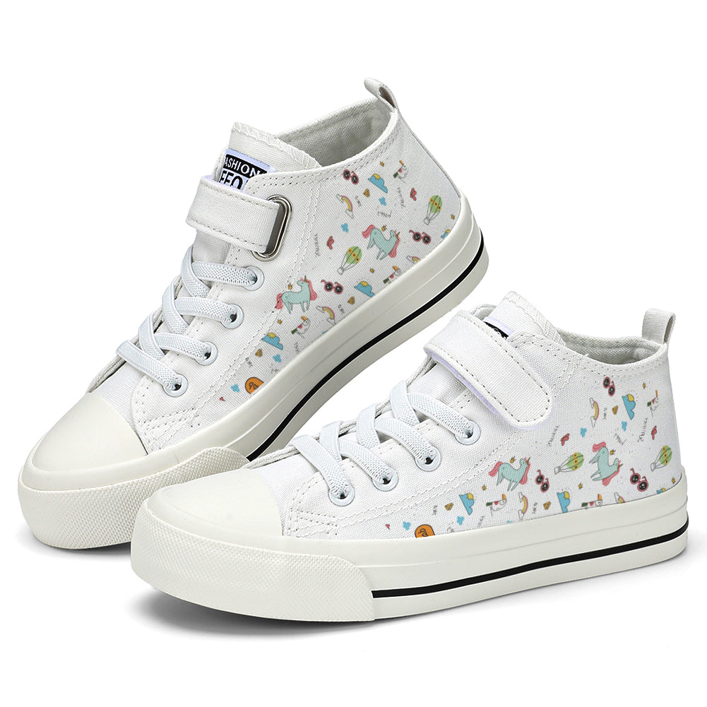 Unicorn Kids High Top Canvas Shoes