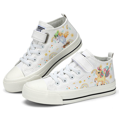 Rainbow Unicorn Kids High Top Canvas Shoes