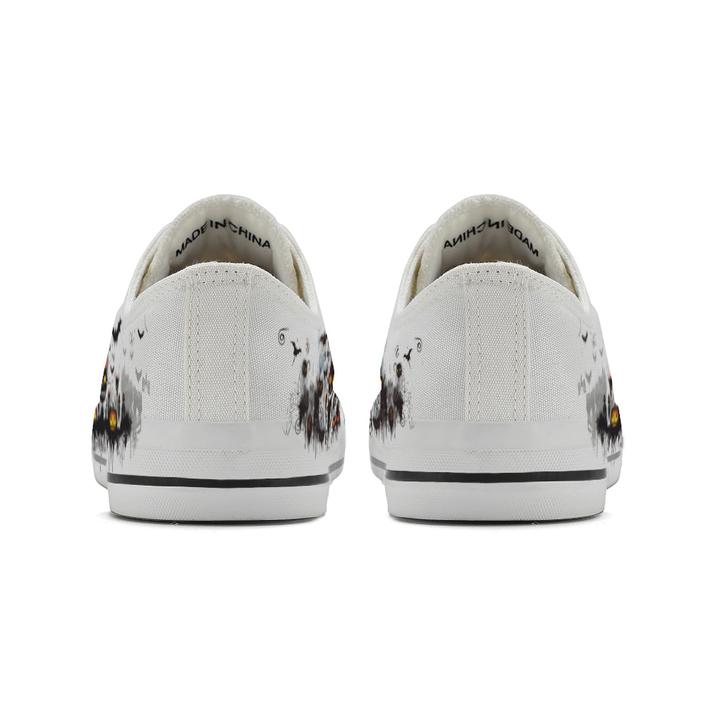 Halloween Basquiat Kids Low Top Canvas Shoes