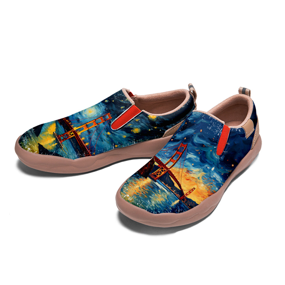 Starry Night San Francisco City Slip On