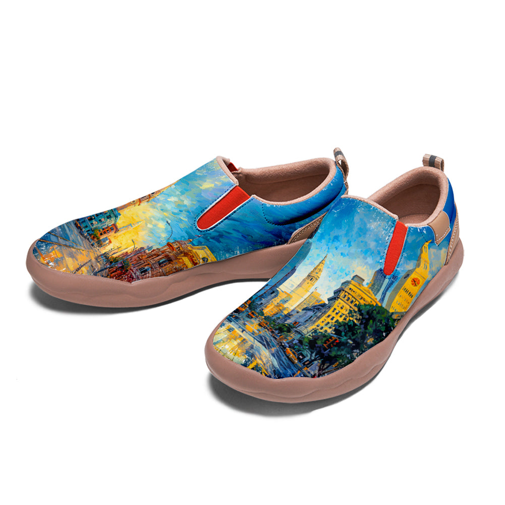 Starry Night San Francisco City Slip On