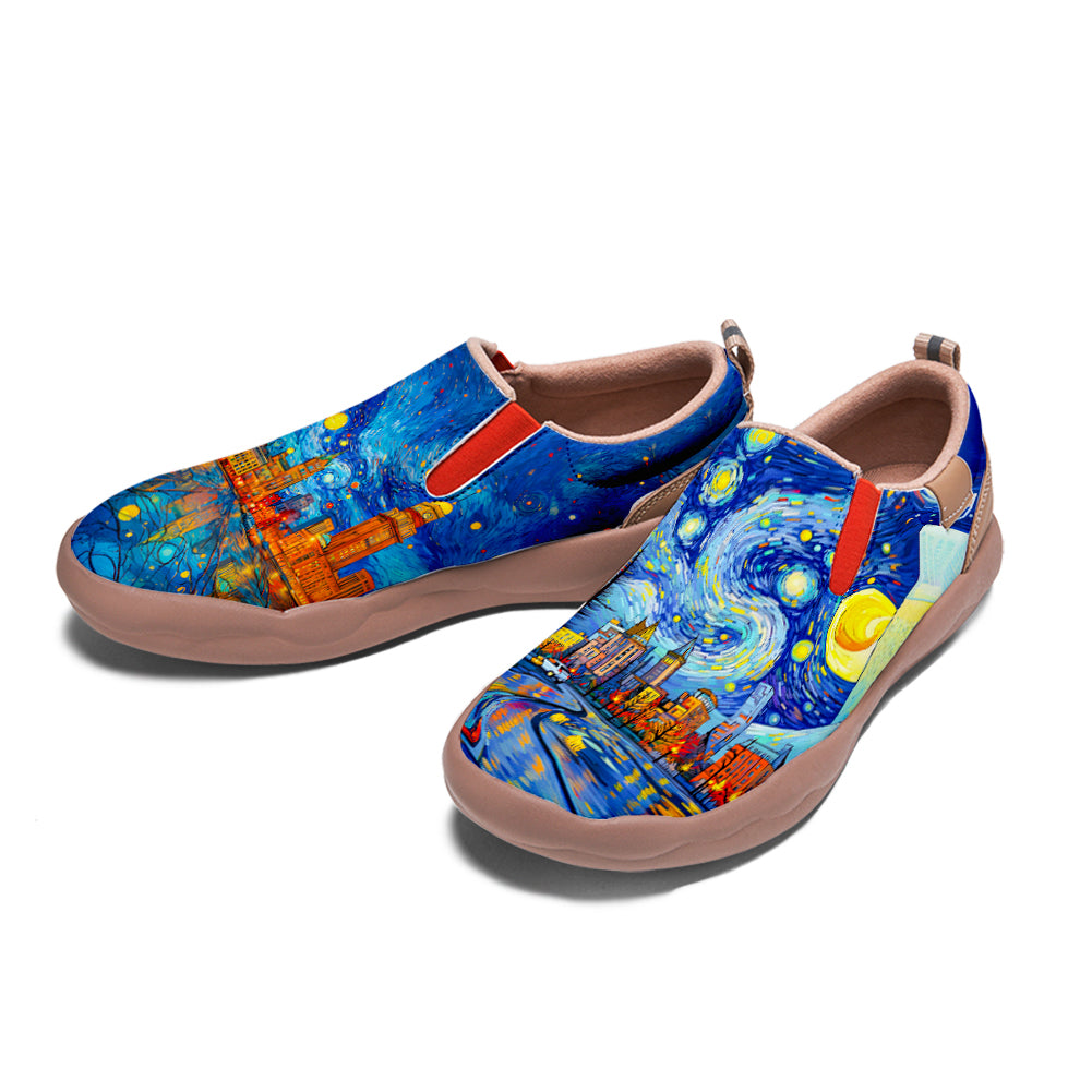 Starry Night Detroit City Slip On