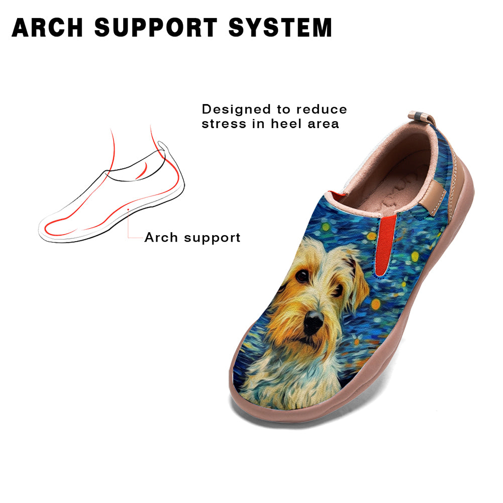 Starry Night Fox Terrier Slip On