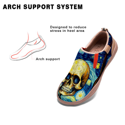 Starry Night Skull Slip On