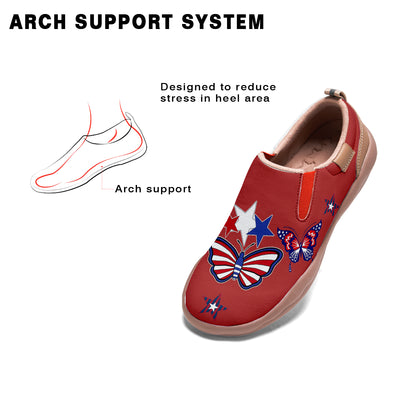 Butterfly American Flag Slip On